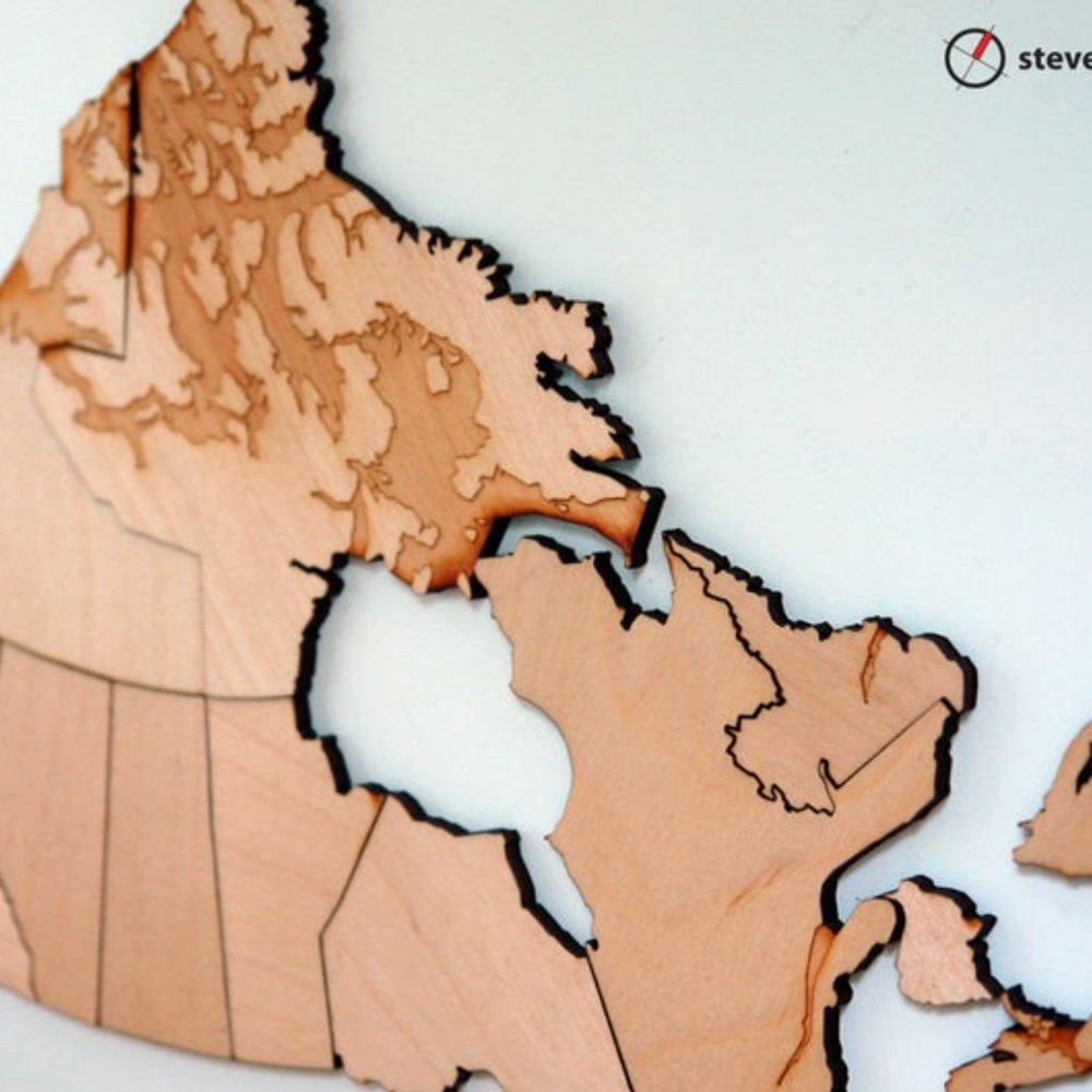 Canada Map Puzzle - Birch Plywood - Picture 5 of 5